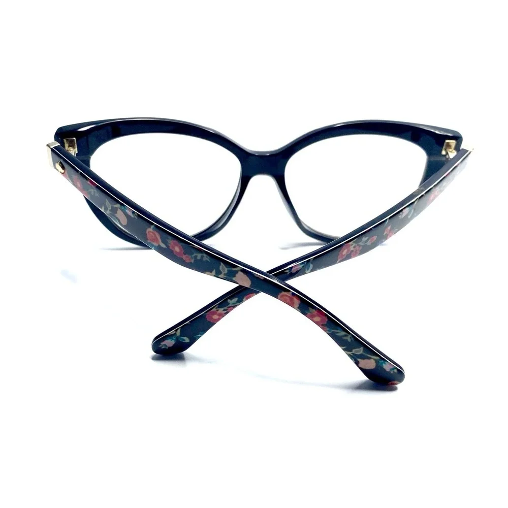 Kate Spade Black Gold Floral Print Cat Eye Glasses Daesha/S 7RM90 56 16 140